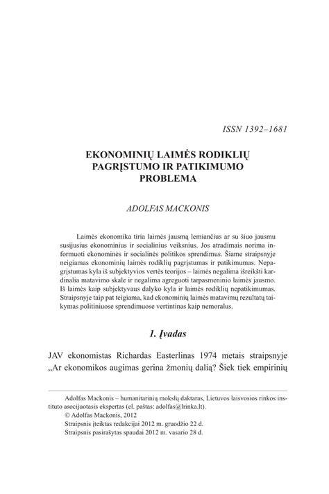 ekonominių rodiklių santrauka