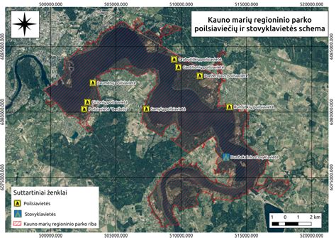 Kauno marių regioninis parkas - poilsiavietės ir stovyklavietės