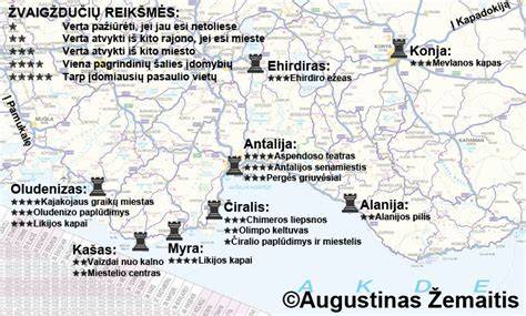 Antalijos regiono kurortai suskirstyti į zonas