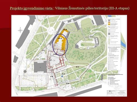 Vilniaus rūmų fasadas ir parko planas