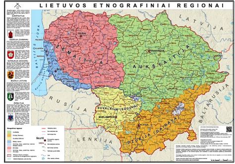 žemėlapis Lietuvos regionų turistinių objektų