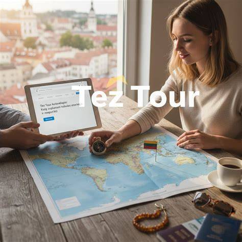 žemėlapis su Tez Tour biurais Lietuvoje