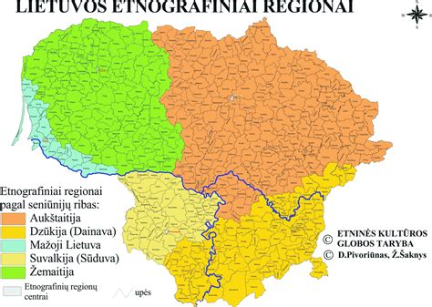 žemėlapis Lietuvos regionų ir kultūros paveldų