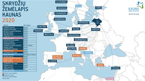 Kauno oro uosto ryanair skrydžiai infografika