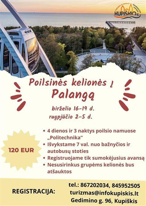 lipus į Palangą - popietės