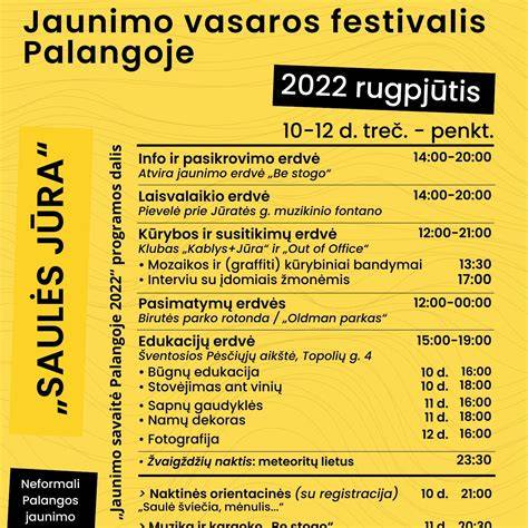 Palangos vakarėlių programa ir susitikimai