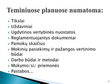 teminiai planai lietuvių kalbai vizualiai