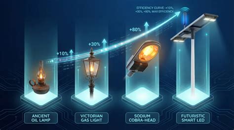 gives a sense of urban street lighting evolution