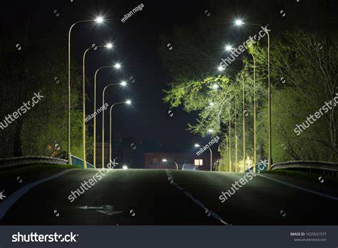 night city photography with LED streetlights