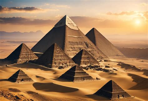 Egipto piramidės ir slėniai (vizualiai iliustracijai)