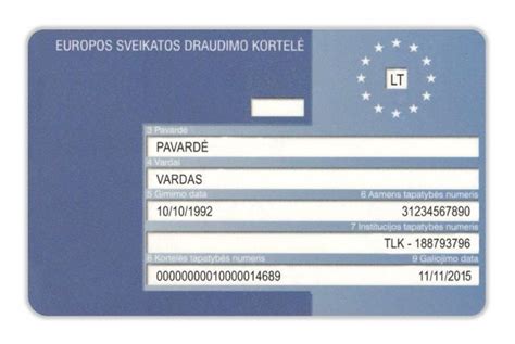 Europos sveikatos draudimo kortelės informacija