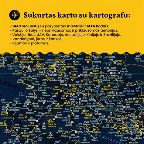 Oro uostų įsikūrimo žemėlapis