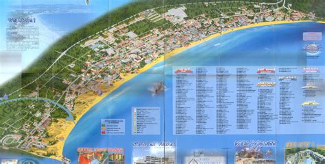 Sunny Beach beach resort map and attractions