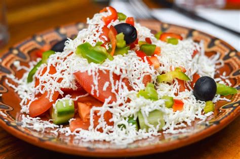 Shopska salad and Bulgarian cuisine collage
