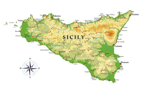 Italijos Sicilijos žemėlapis