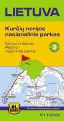 žemėlapis Kuršių nerijos vietovėmis geografinis vaizdas