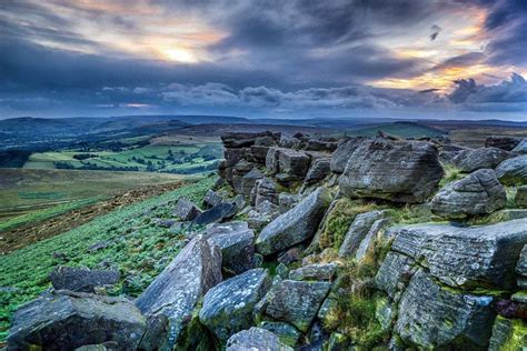 Peak District panorama iš Stanage Edge
