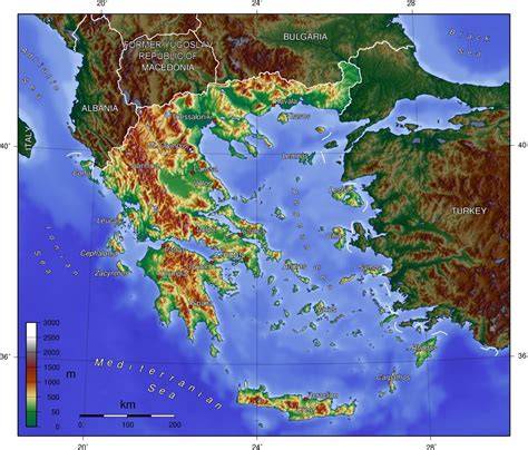 Graikijos salų geografija: žemėlapis