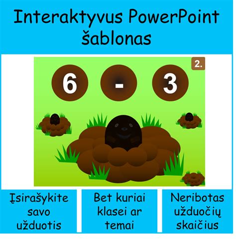 interaktyvus mokymo komplektas vizualiai išdėstymas