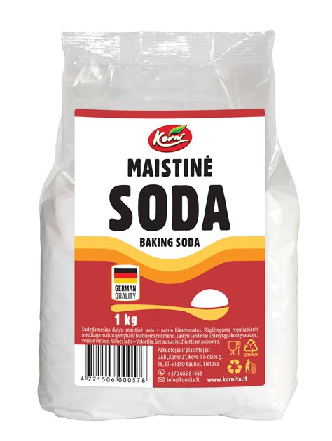 maistinė soda su rūgštimis vizualiai