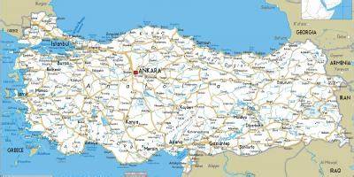 žemėlapis Turkijos kurortų koncentracijos