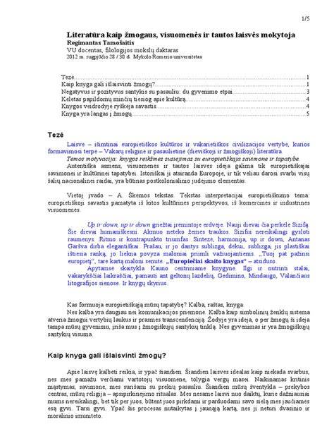 Literatūra kaip demokratiškos visuomenės simbolis