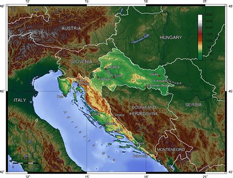 Kroatijos geografija ir klimatas mapėje