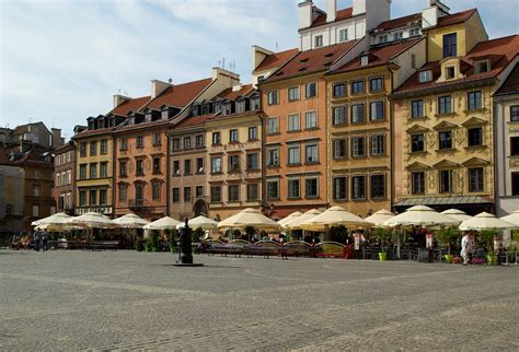 Varšuvos senamiesčio panorama ir Turgaus aikštė
