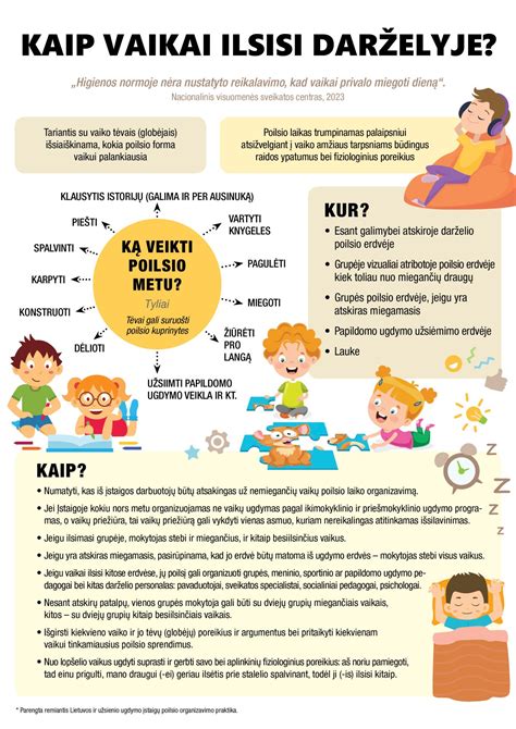 infografika apie vaiko poilsio režimą