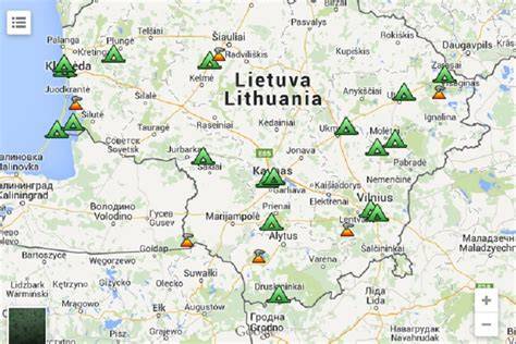 kempingų infrastruktūra žemėlapis