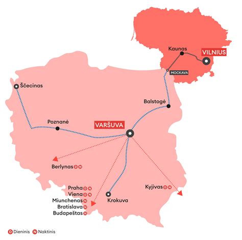 Rodyklių žemėlapis - tarptautiniai maršrutai Kaunas-Ryga