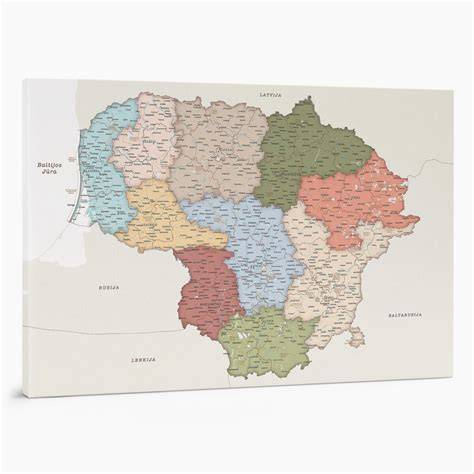 Žemėlapis su Kaunas-Ryga trasa