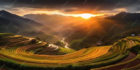 Mu Cang Chai landscape panorama (8 words)