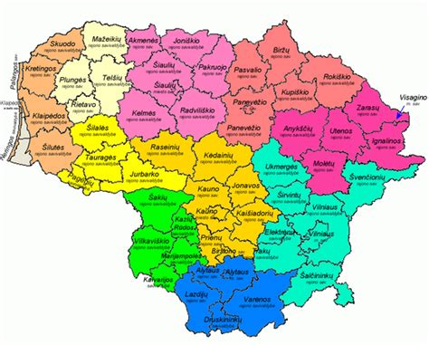žemėlapis Lietuvos miestų atstumų