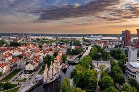 Klaipėda miesto panorama su viešbučiais